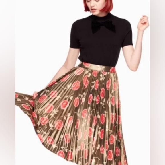 Kate Spade Hazy Rose Pleated Skirt - Picture 4 of 4
